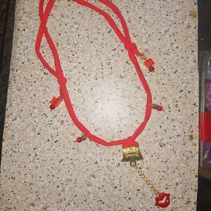 Lips charm necklace
